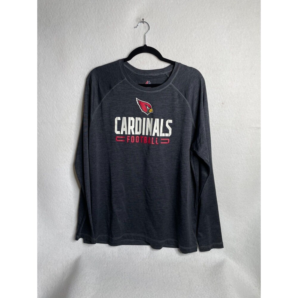 NFL Football Arizona Cardinals-Mens Long Sleeve T-Shirt, Extra Large XL, Gray